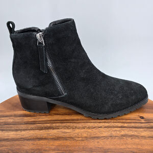 Blondo Boots Women's 7.5 M Black Suede Leather Samara Heeled Side Zip Waterproof